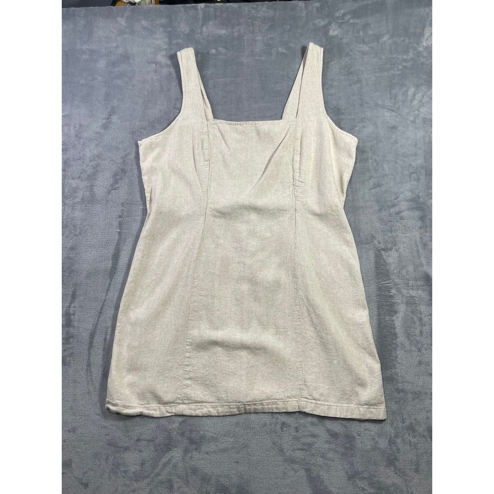 Old‎ Navy Women's Cream XXL Linen Blend Mini Dress Beige Square Neck Sleeveless